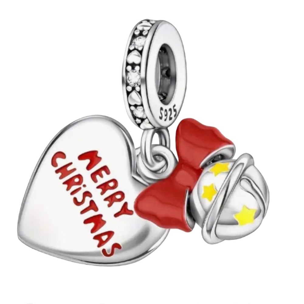 S925 Merry Christmas Bell Charm Pandora Style